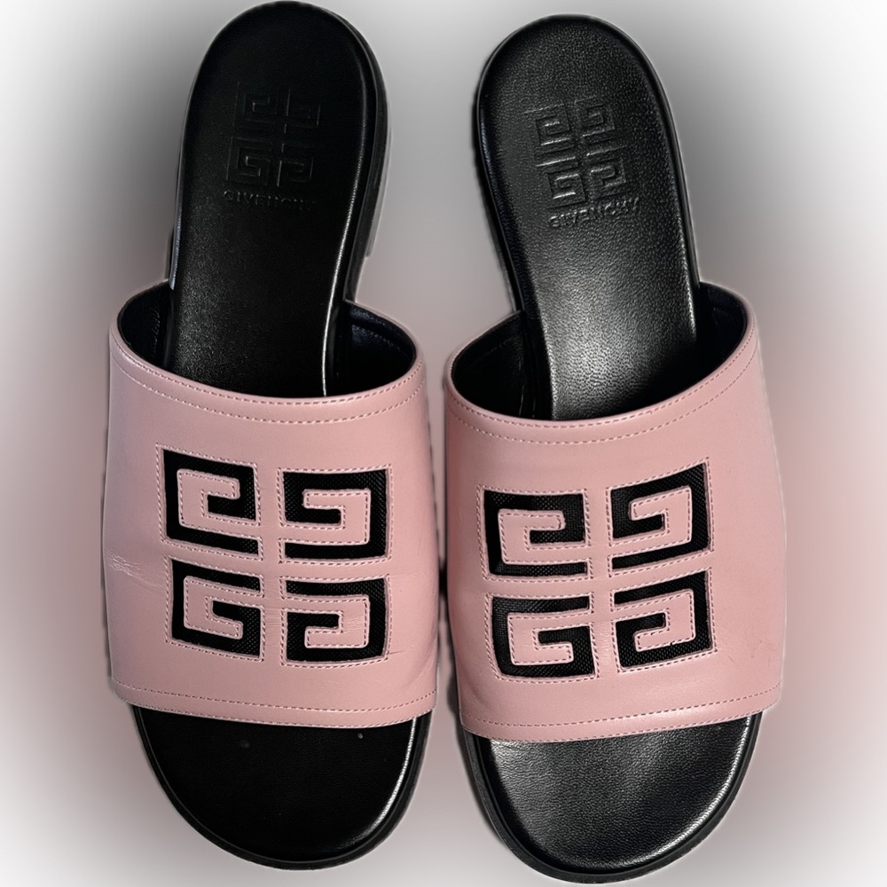 Givenchy Blush Pink Logo Slide Sandals